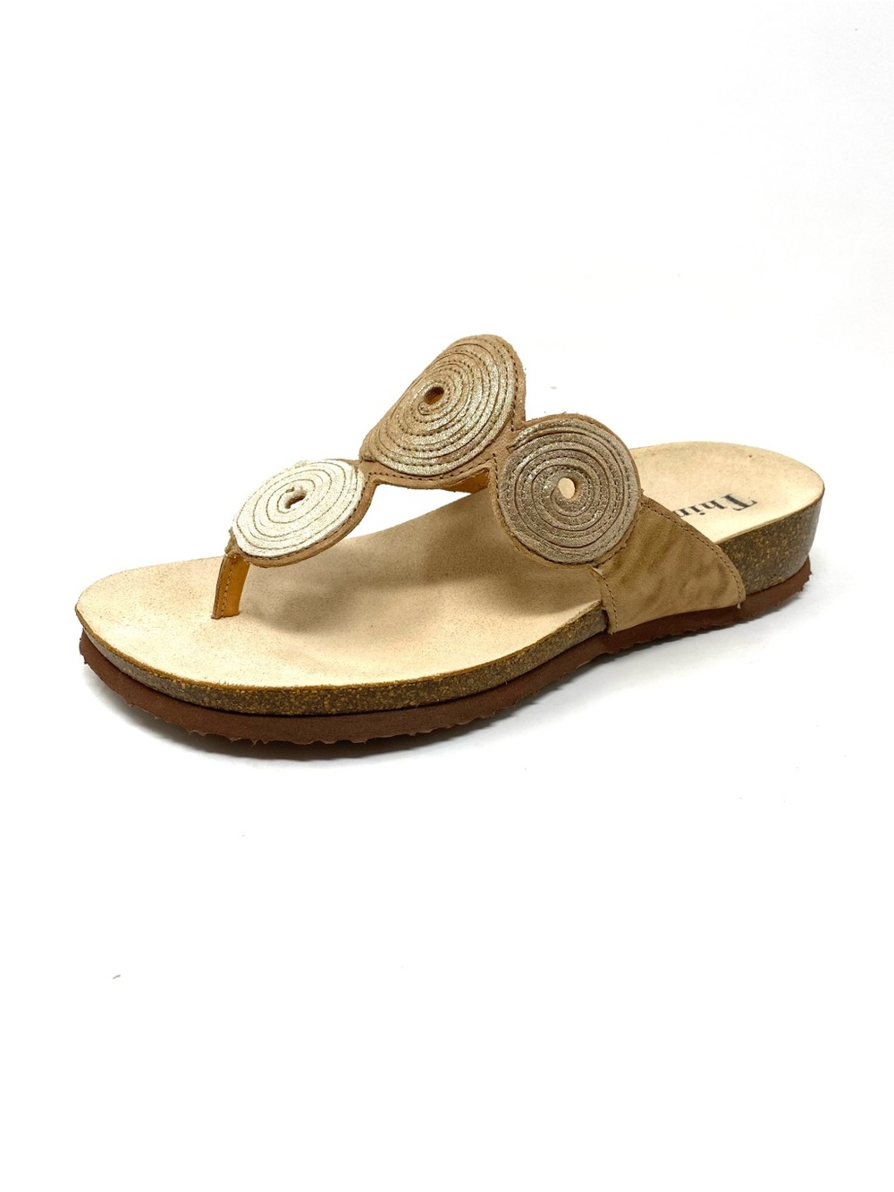 Think! Julia Nude Leather Mule Sandals Size 37 NIB